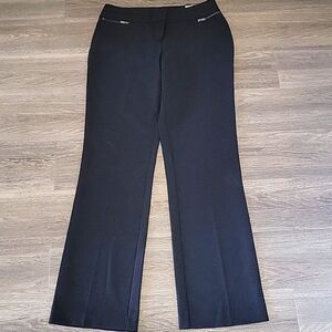 Black Dress Pants with Zipper Details